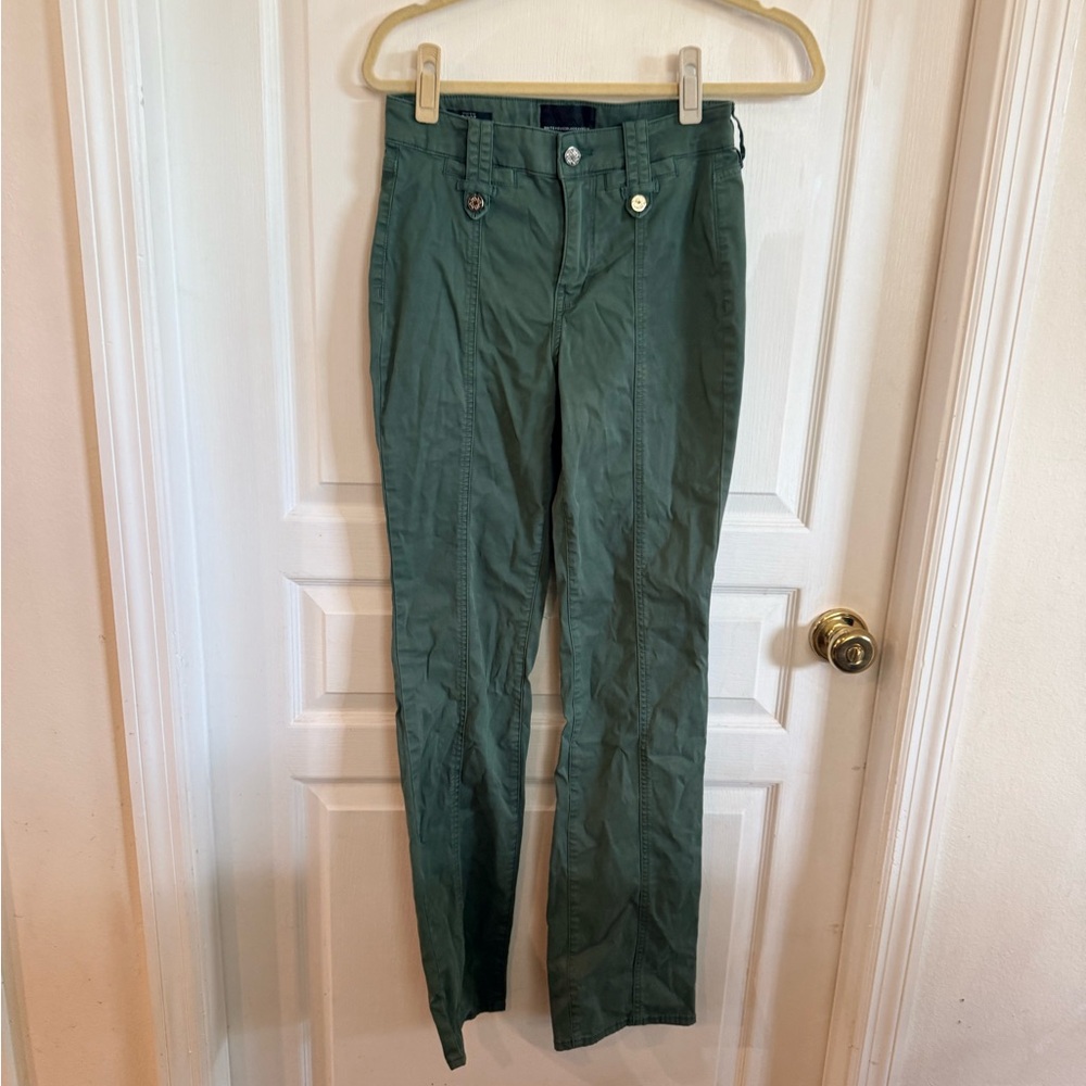 Women's Green Slim Straight Jeans
